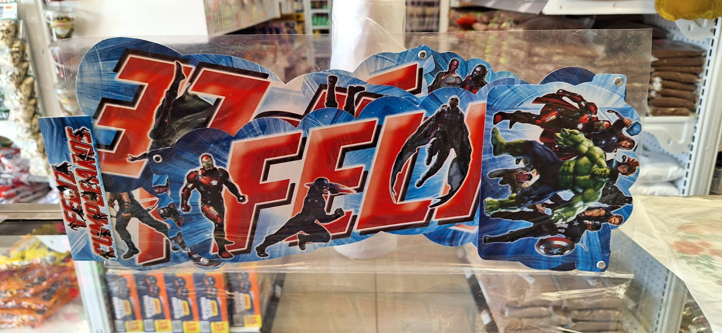 Letrero Feliz Cumpleaños Avengers