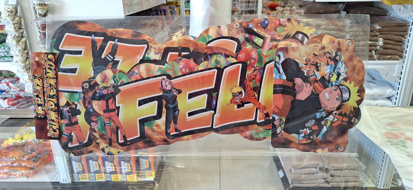 Letrero Feliz Cumpleaños Naruto