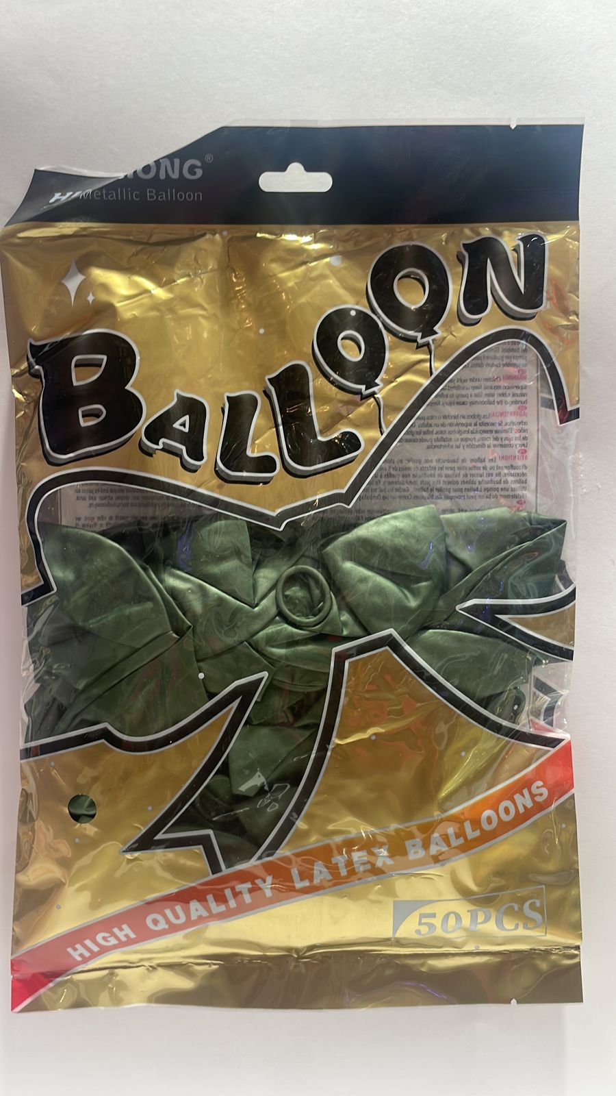 Bolsa de Globos 50pz 12" Metal Avocado Green