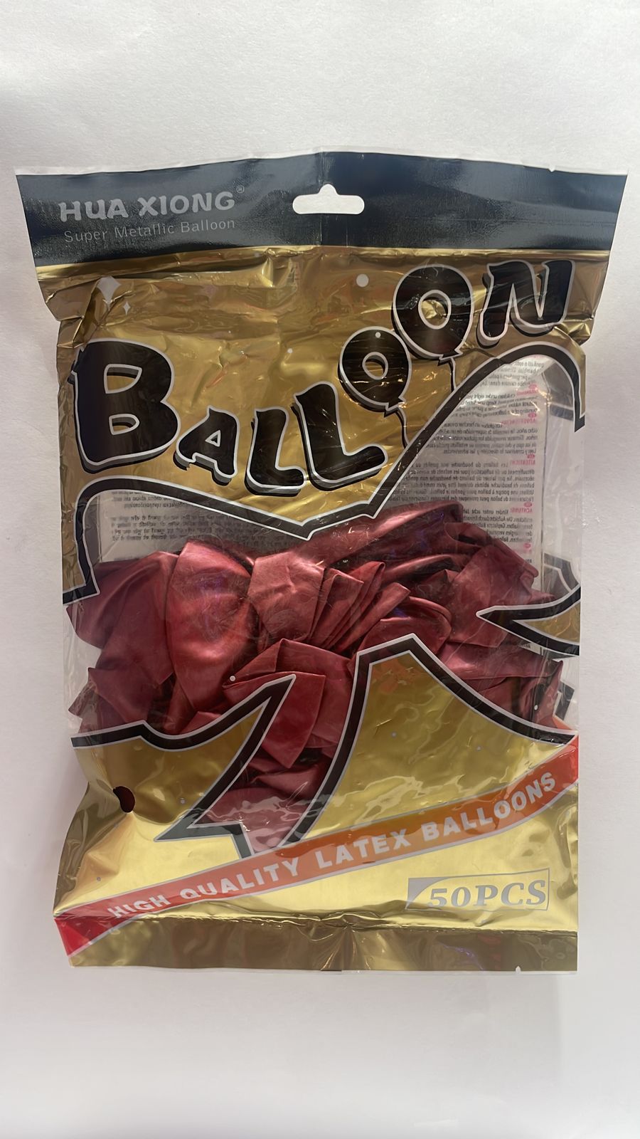 Bolsa de Globos 50pz 12" Metal Pearl Red