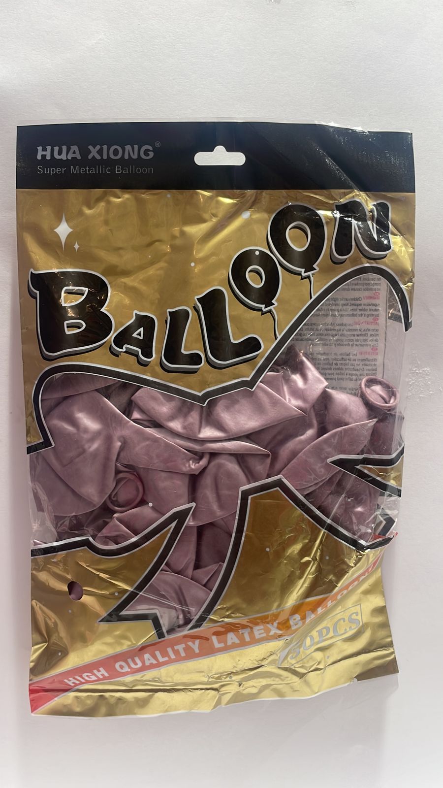 Bolsa de Globos 50pz 12" Metal Pearl Pink