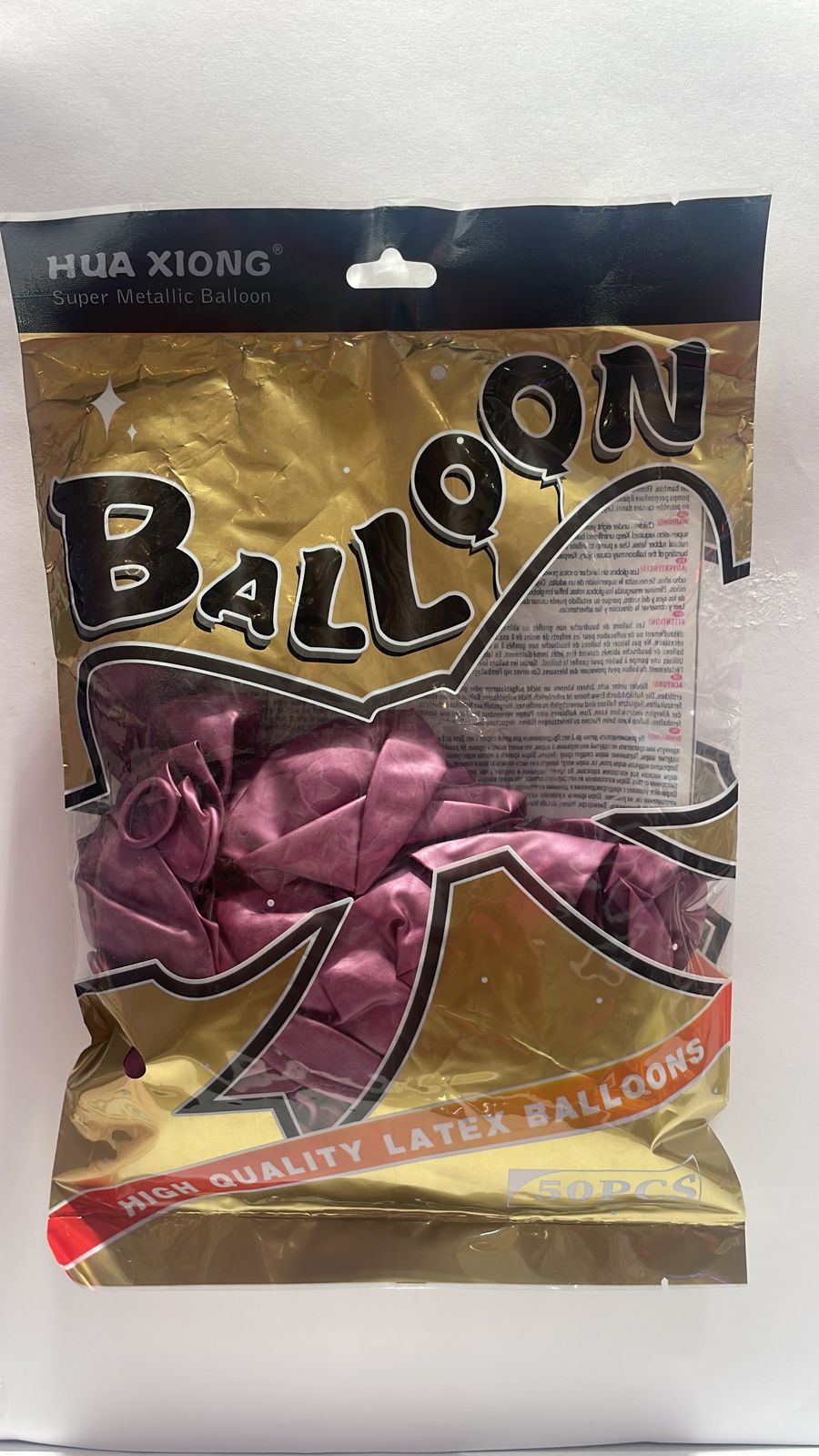 Bolsa de Globos 50pz 12" Metal Pearl Rose Red