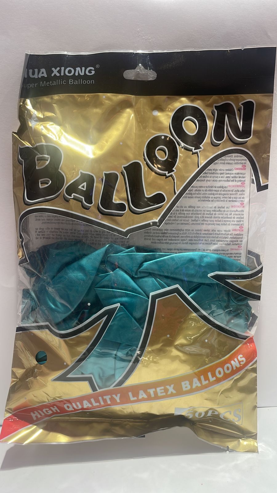 Bolsa de Globos 50pz 12" Metal Teal Blue