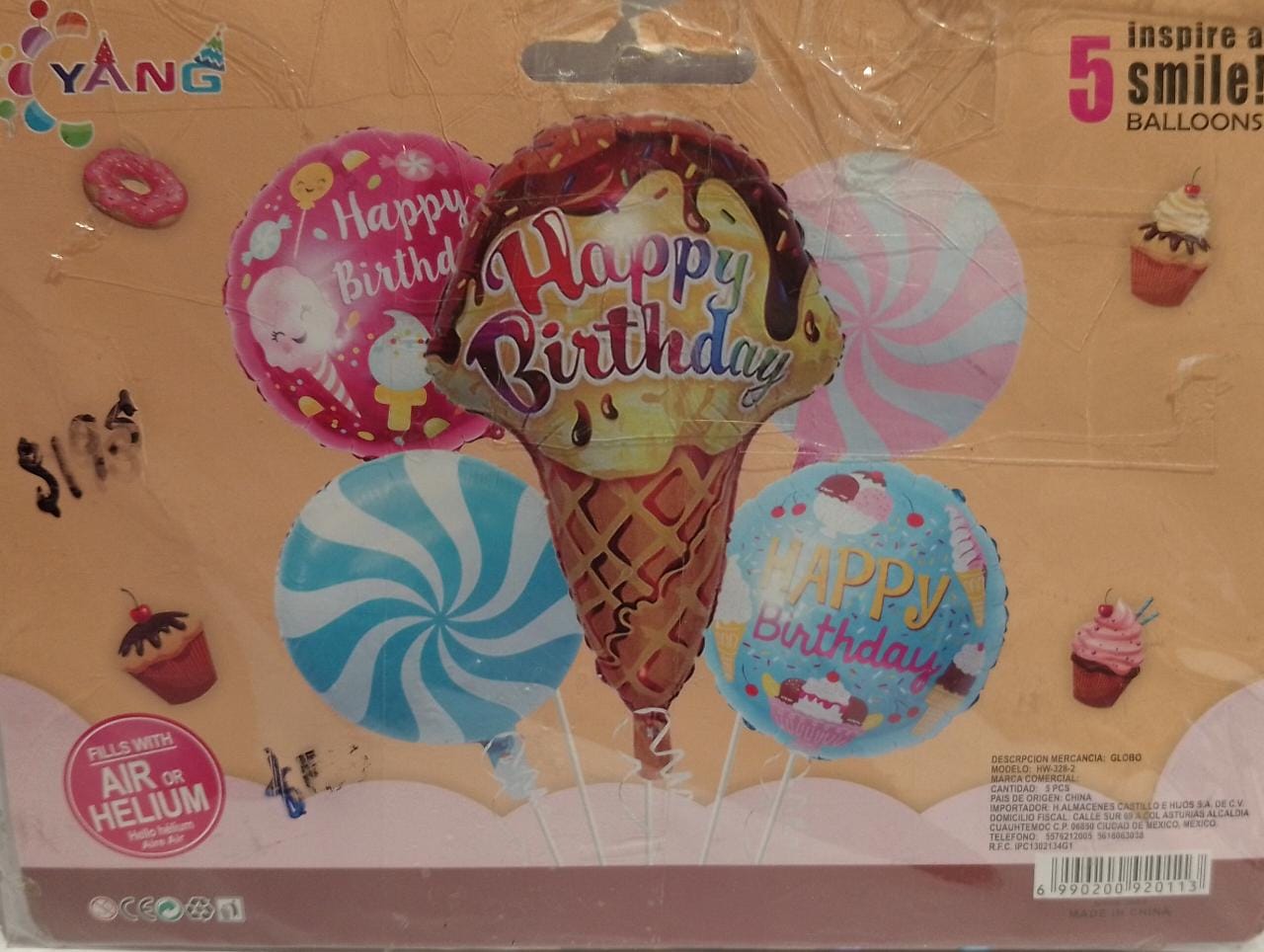 Set Ice Cream HBD 5 Piezas
