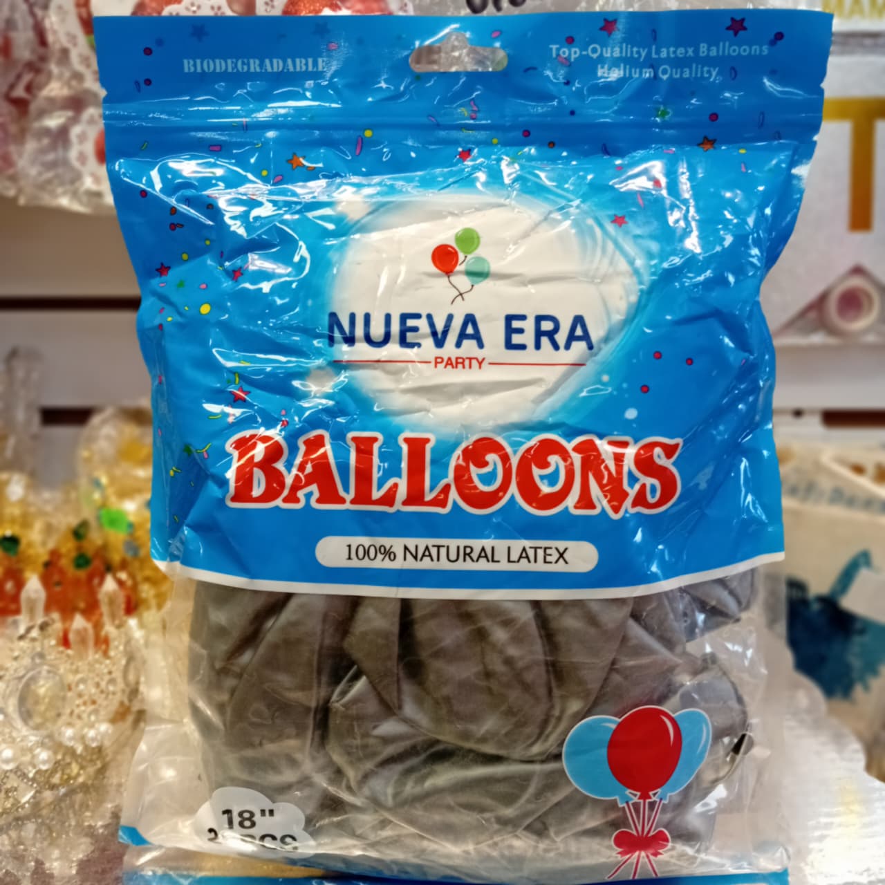 BOLSA DE GLOBOS NUEVA ERA 18" PLATEADO 25 PIEZAS