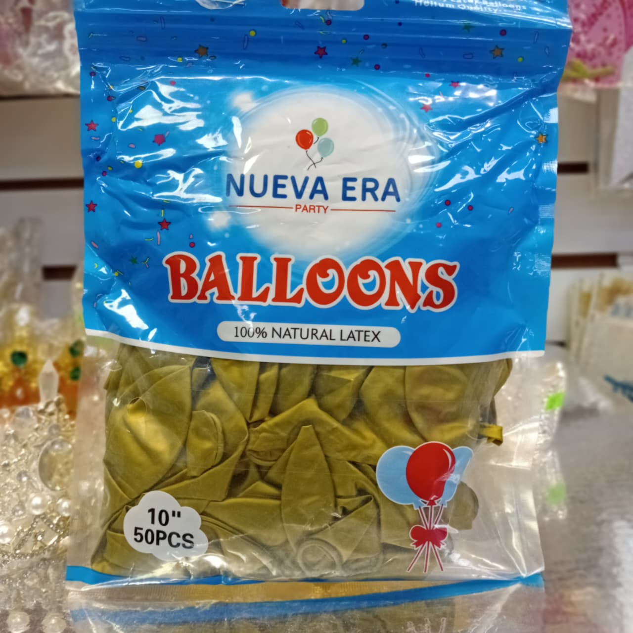 BOLSA DE GLOBOS NUEVA ERA 10" COLOR COBRE 50 PIEZAS