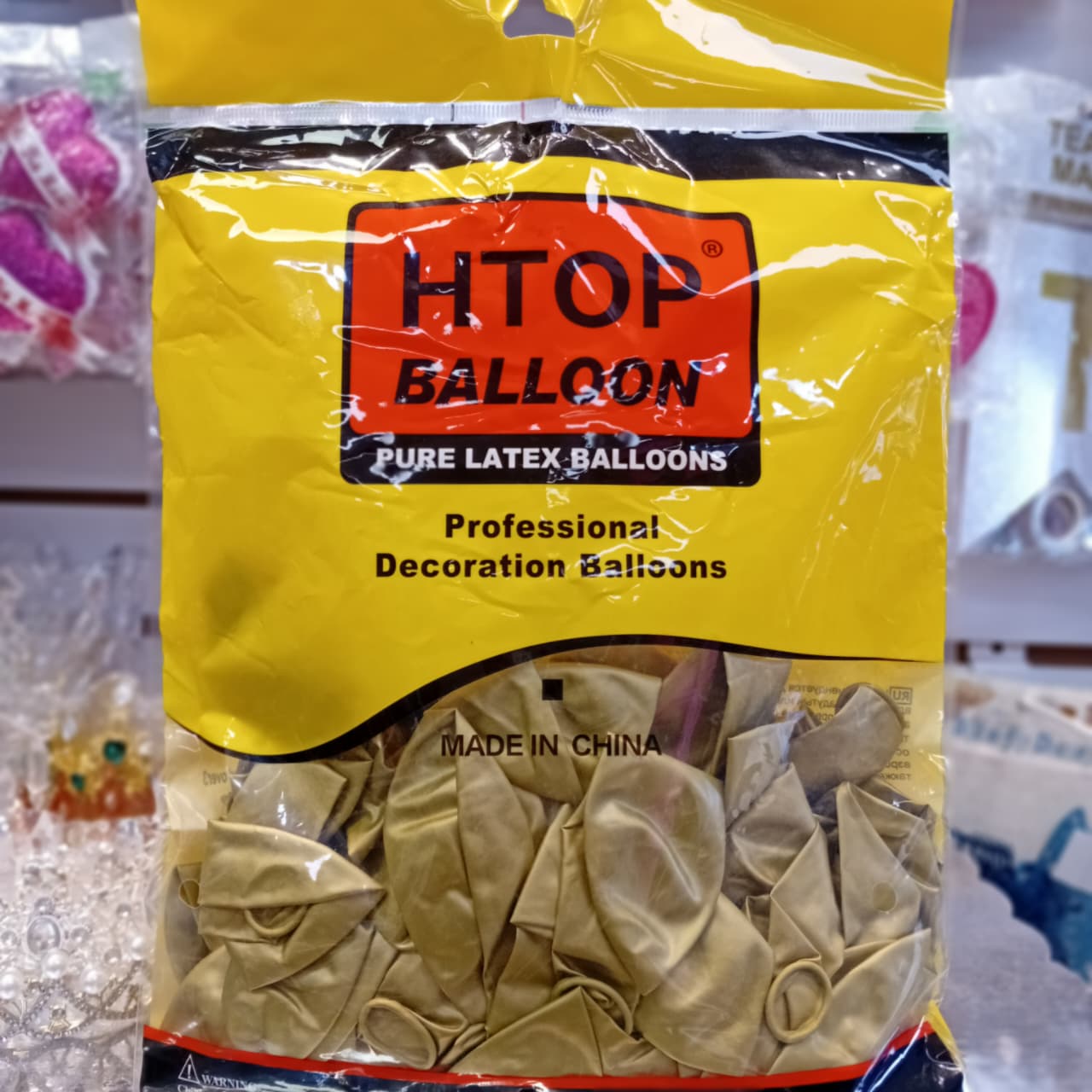 BOLSA DE GLOBOS UN UW COLOR METALICO DORADO 12" CON 50 PIEZAS