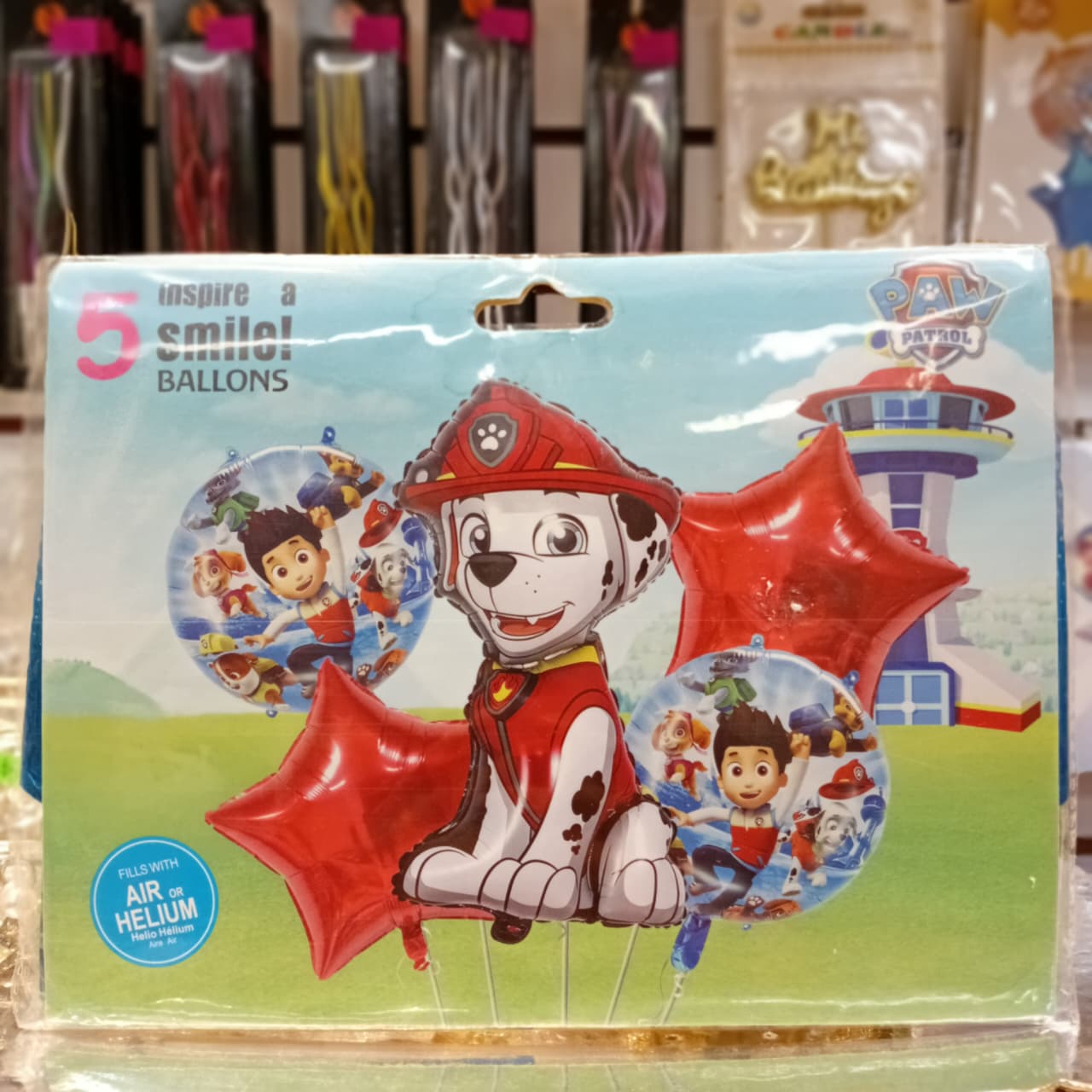 SET 5 GLOBOS PAW PATROL MARSHALL