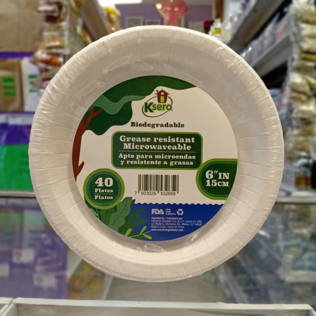 PLATO KSERO CARTON 6 PULGADAS