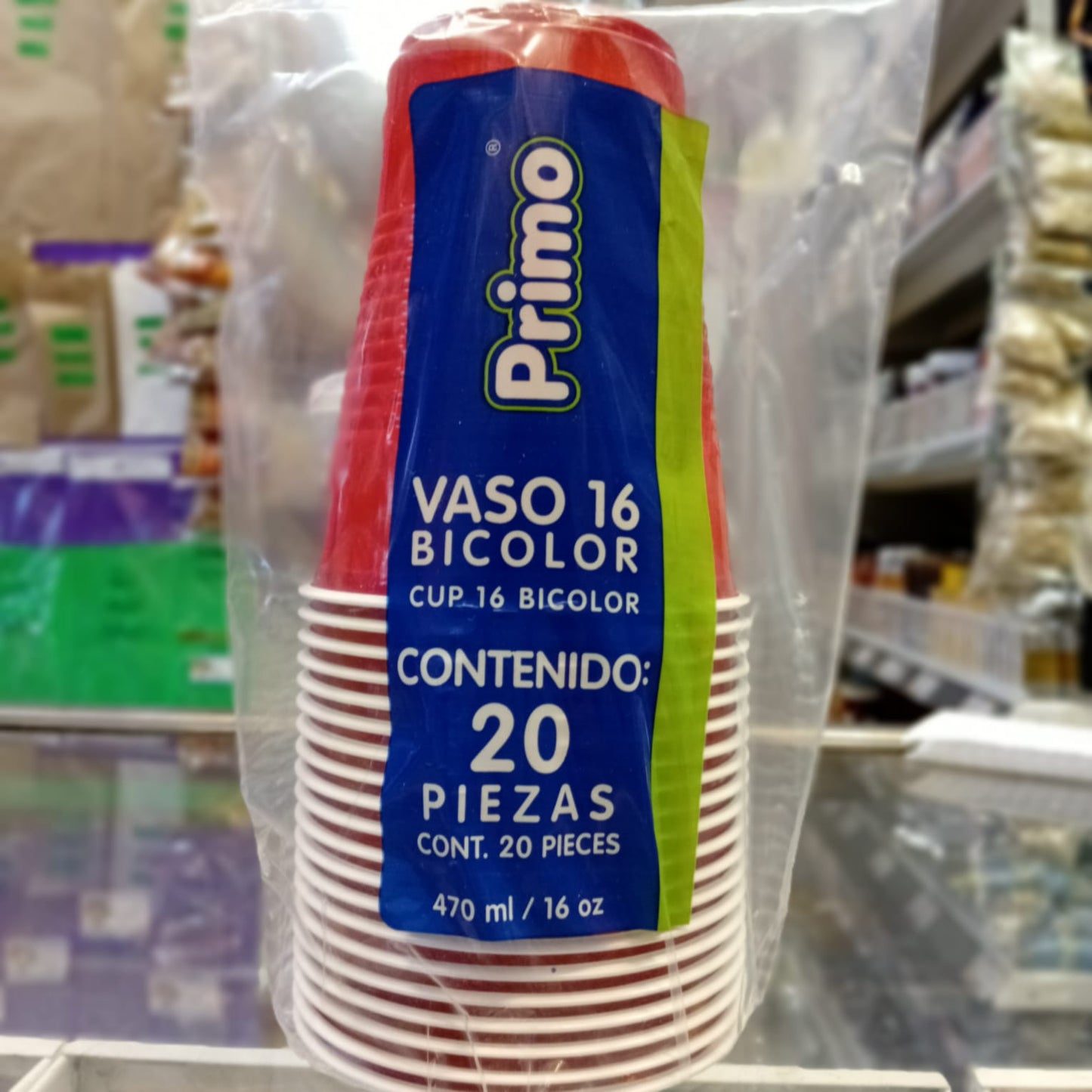 VASO PRIMO 16 BICOLOR 20 PIEZAS
