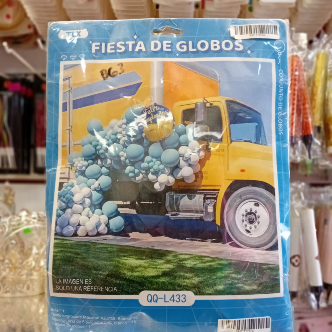 BOUQUETE FIESTA DE GLOBOS AZUL 100 GLOBOS