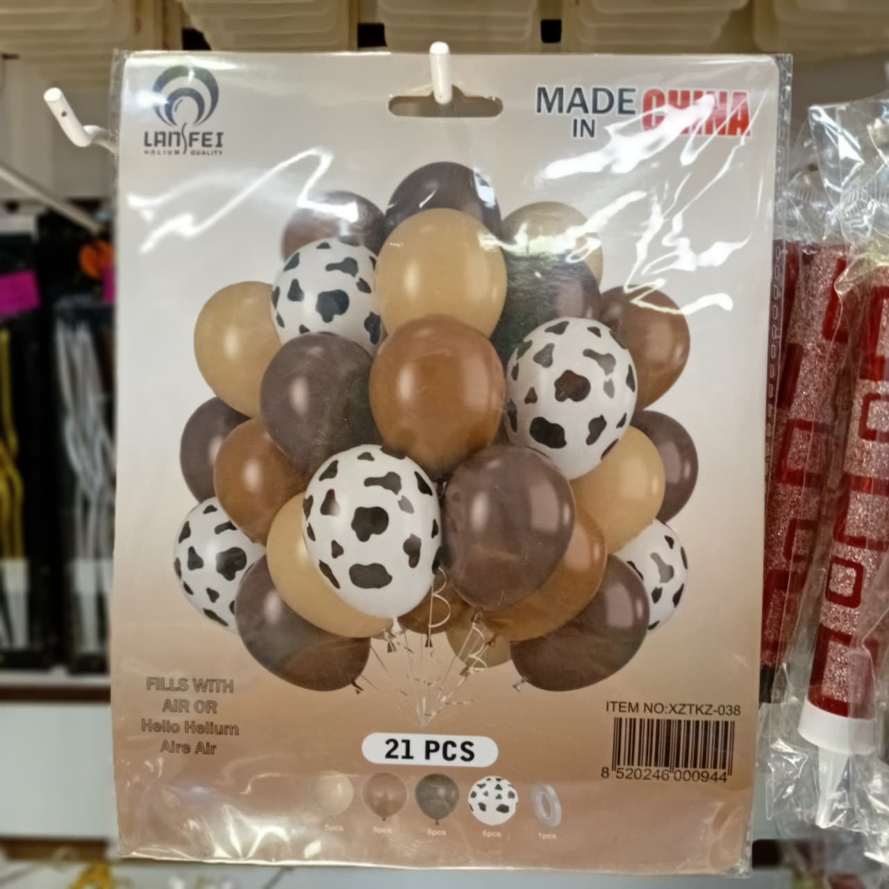 KIT 21 GLOBOS GRANJA VACA