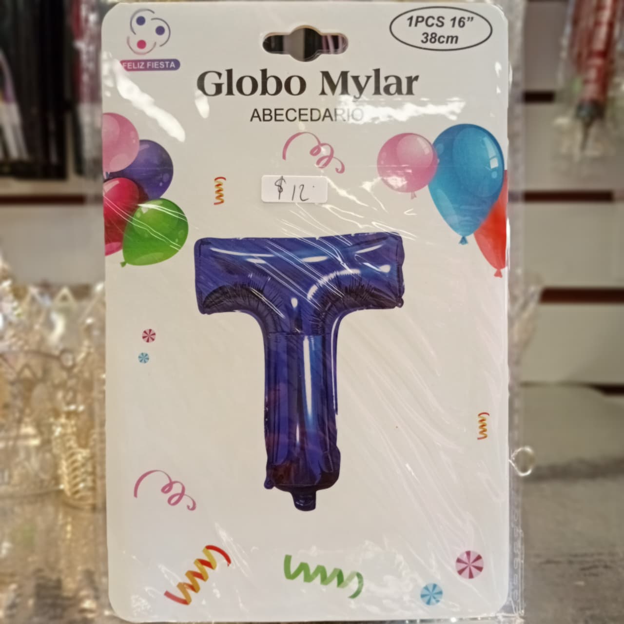 GLOBO FOILD AZUL MARINO 16" LETRA T