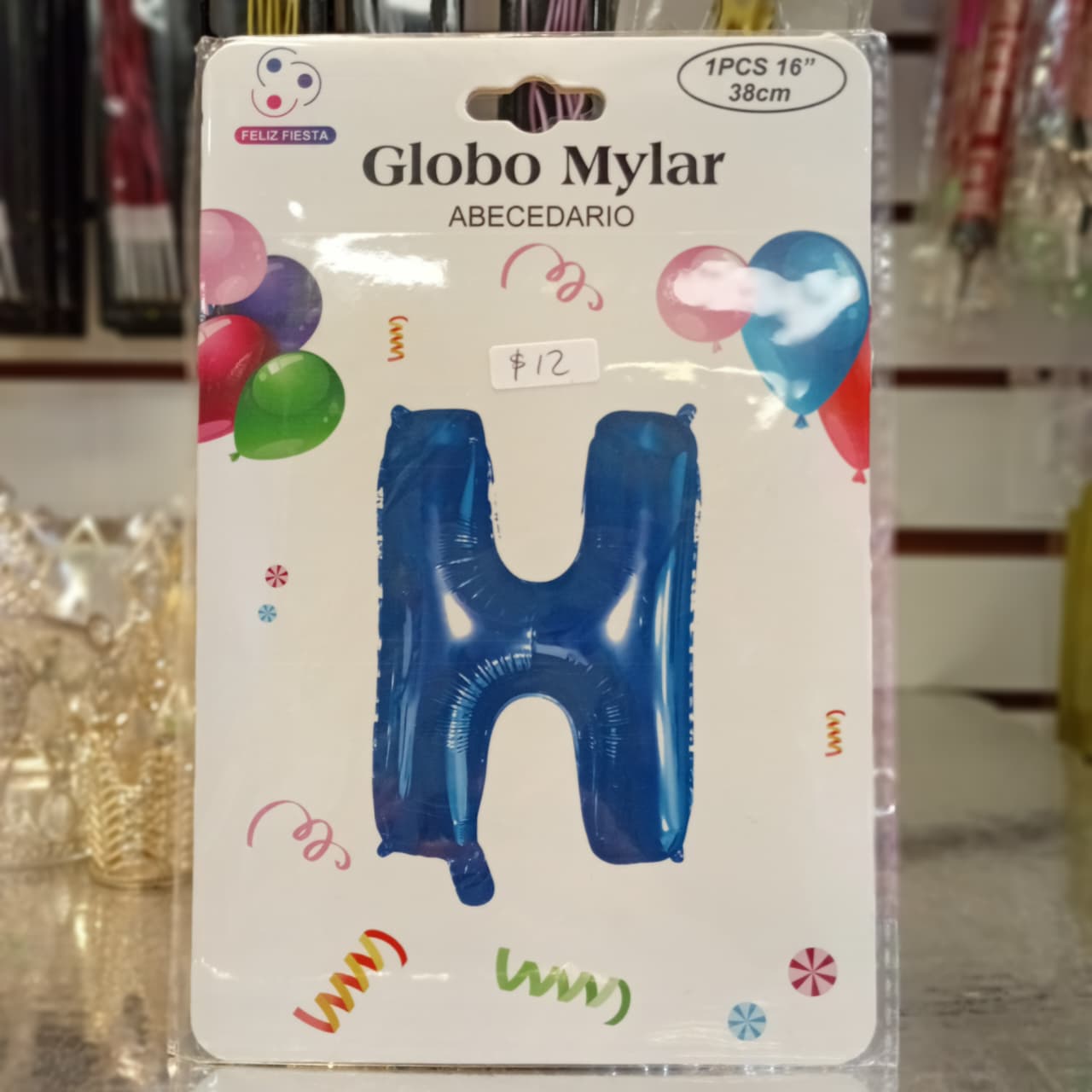 GLOBO FOILD AZUL MARINO 16" LETRA H