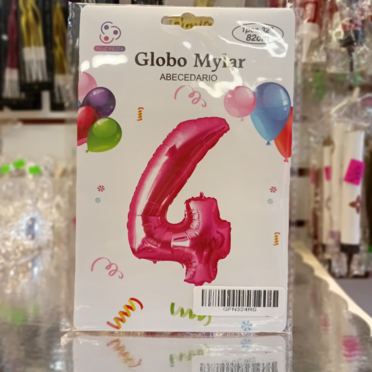 GLOBO FOILD 32" ROSA FUCSIA NUMERO 4