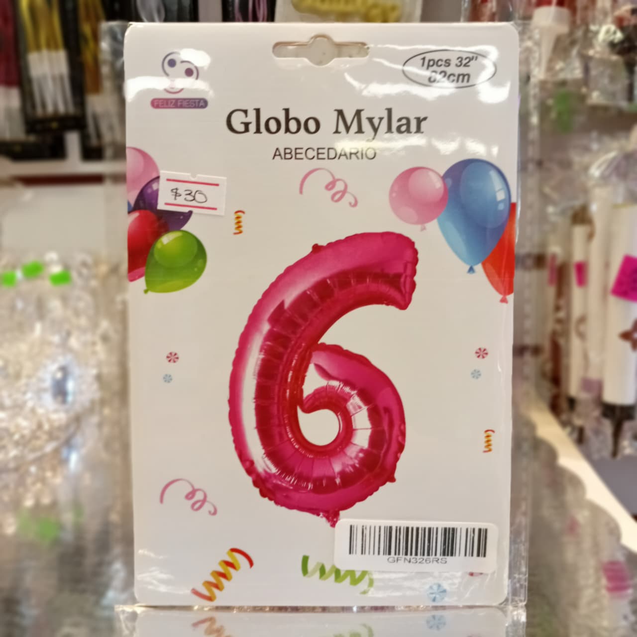 GLOBO FOILD 32" ROSA FUCSIA NUMERO 6