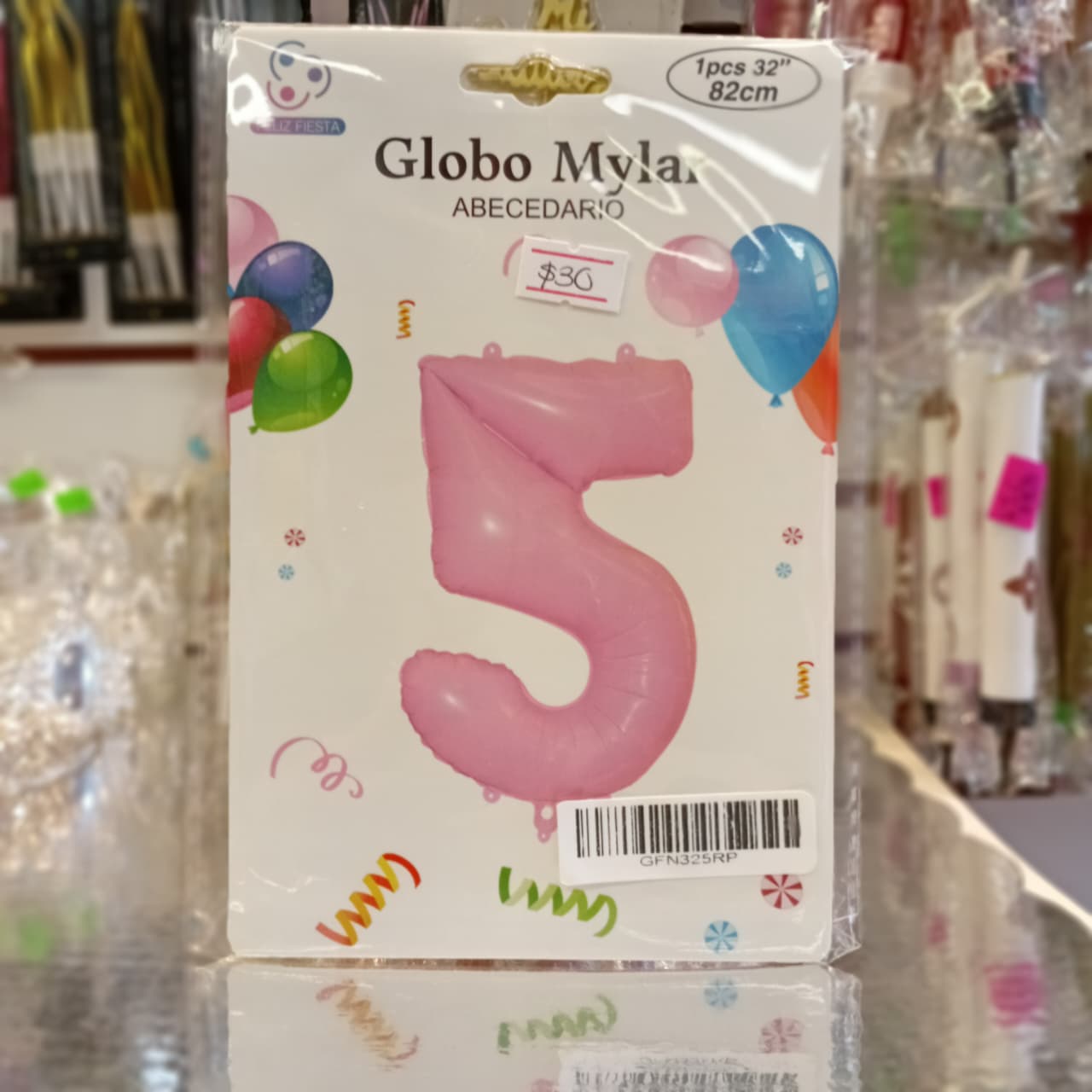 GLOBO FOILD 32" ROSA PASTEL NUMERO 5