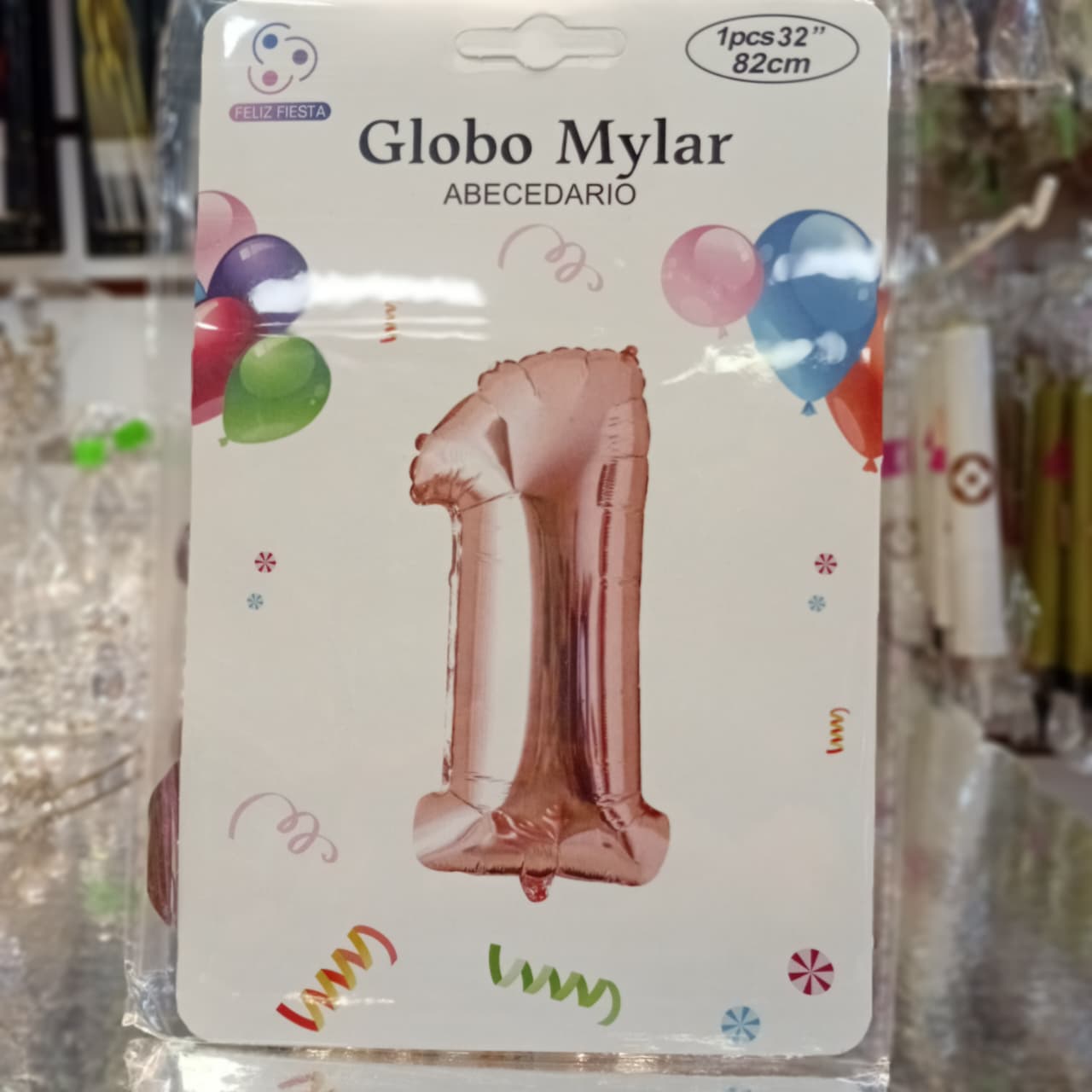 GLOBO FOIL NUMERO 1 ROSE GOLD 32 PULGADAS