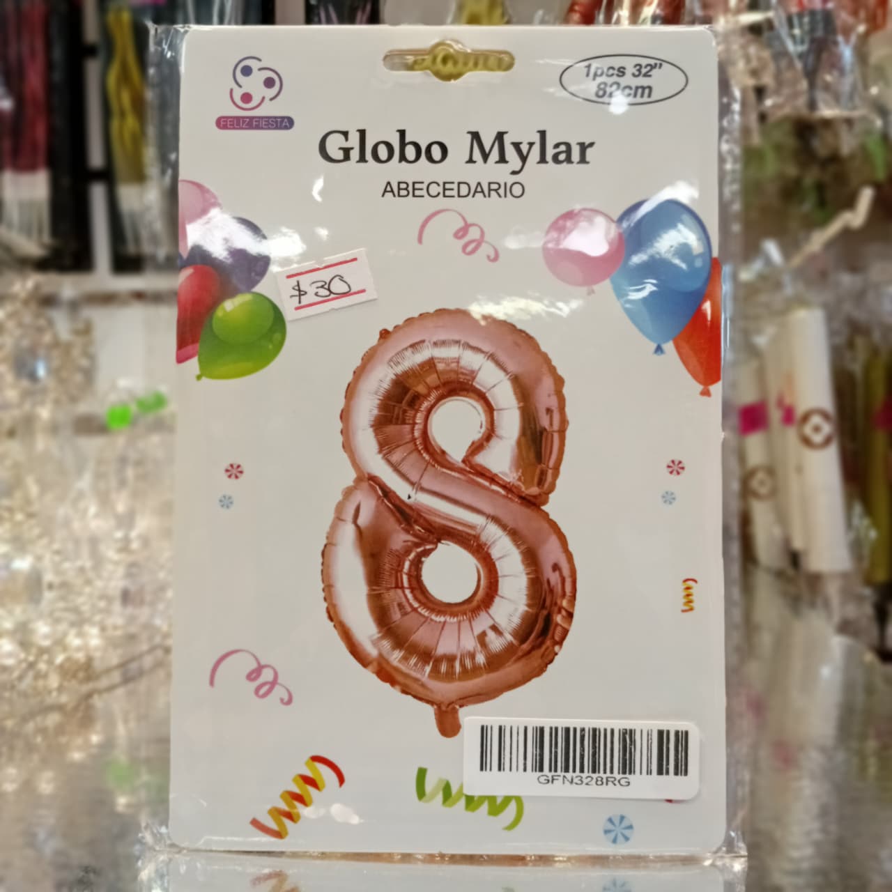 GLOBO FOIL NUMERO 8 ROSE GOLD 32 PULGADAS