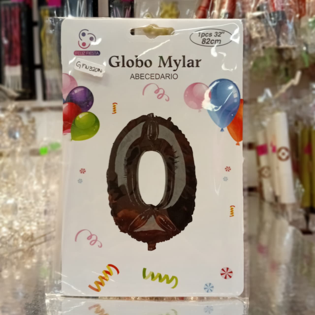 GLOBO FOIL NUMERO 0 NEGRO 32 PULGADAS