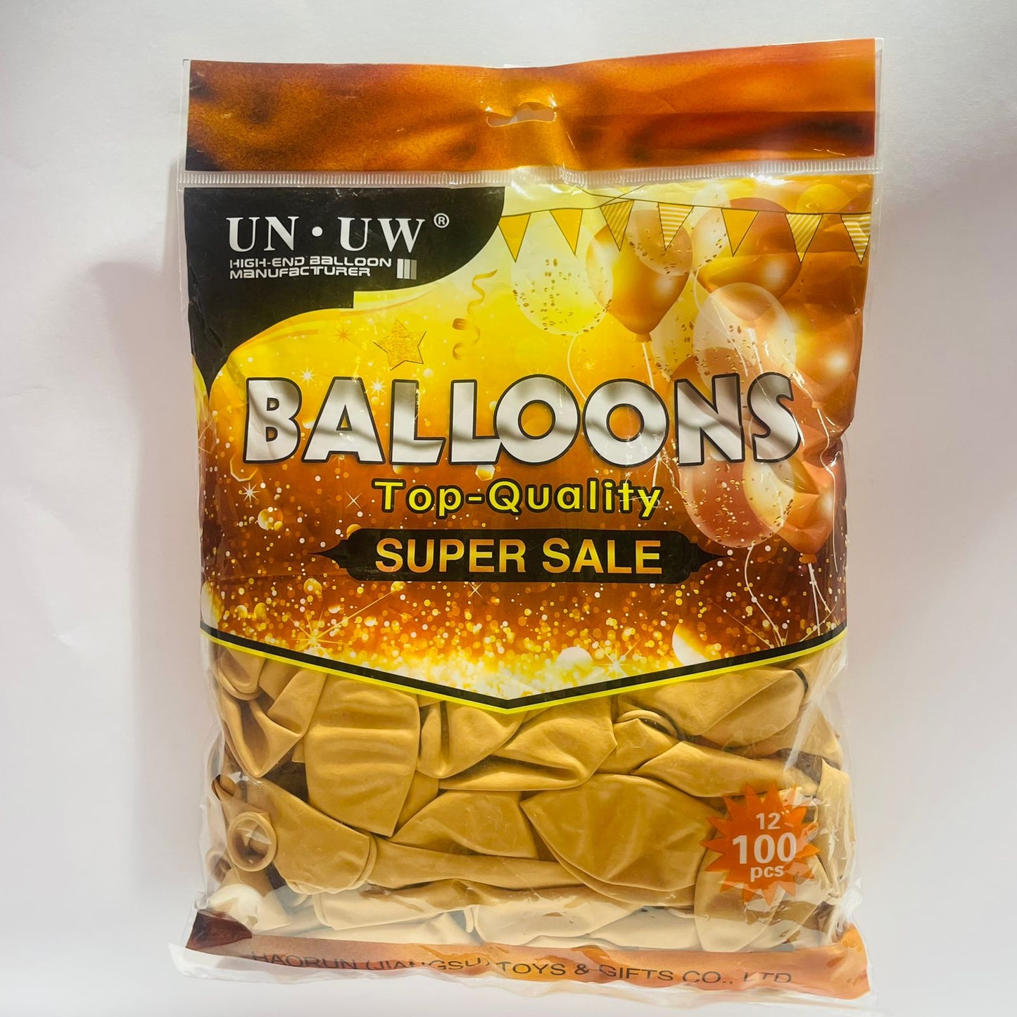Bolsa de Globos 100pz 12" Color Amarillo