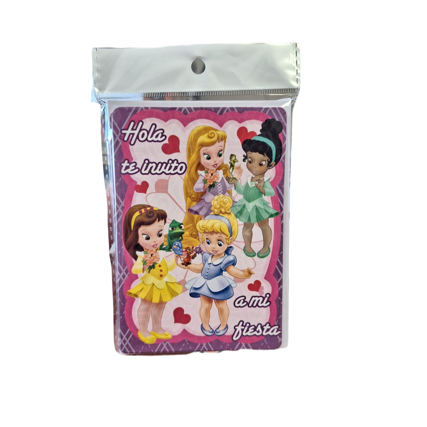 Paquete 10 Invitaciones Baby Princesas
