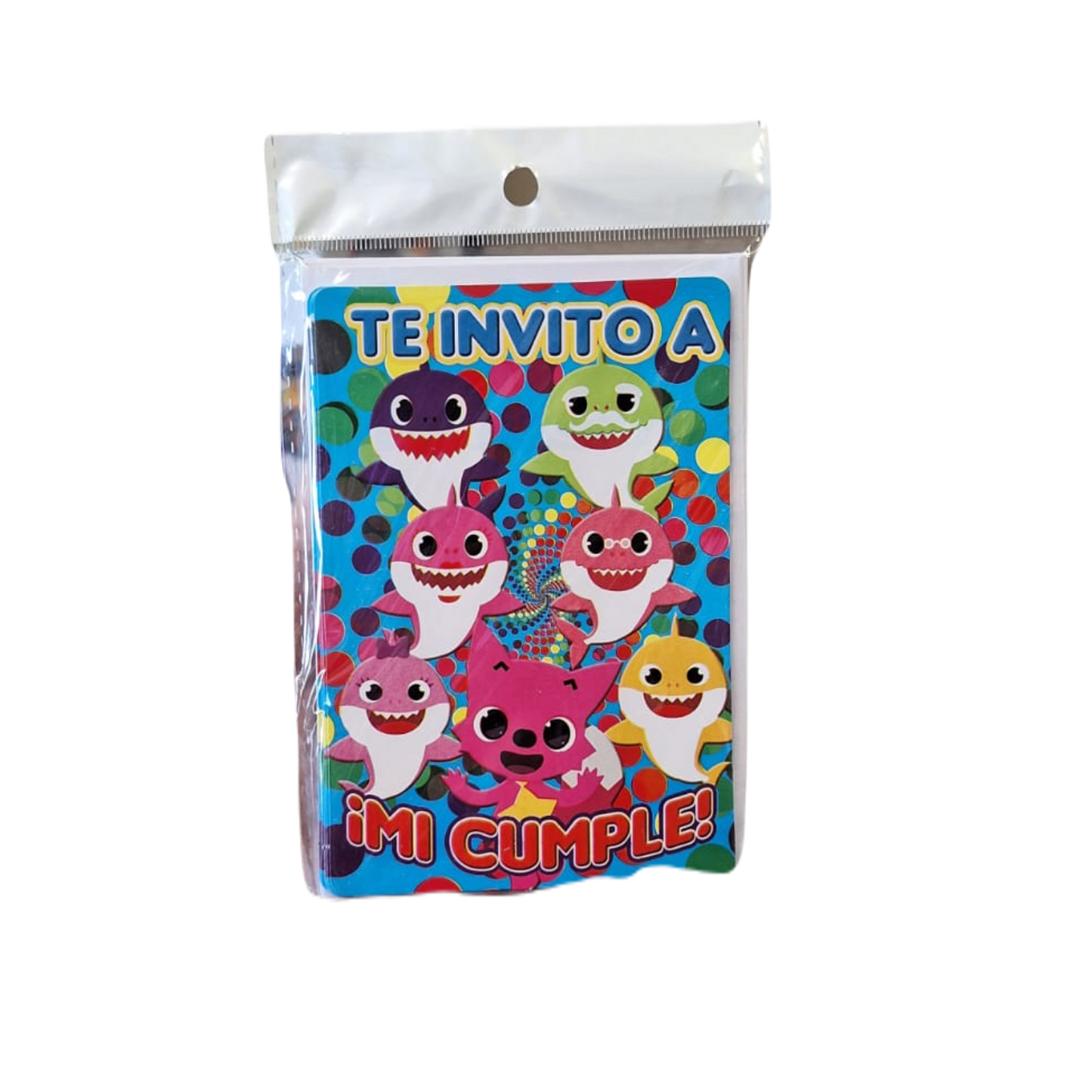 Paquete 10 Invitaciones Baby Shark