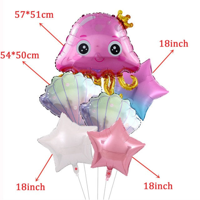 Set Medusa Cute Rosa 6 Piezas