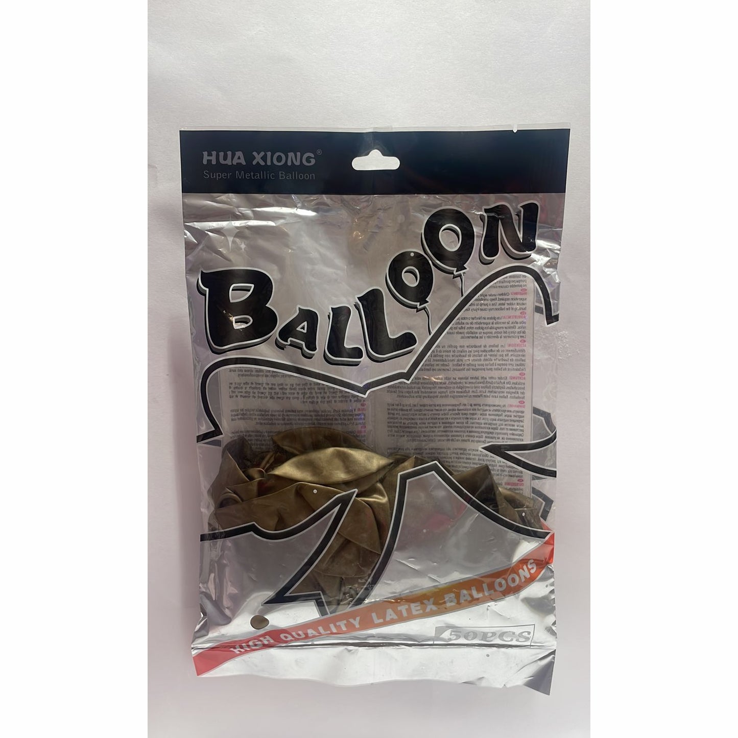Bolsa de Globos 50pz 10" Metal Gold