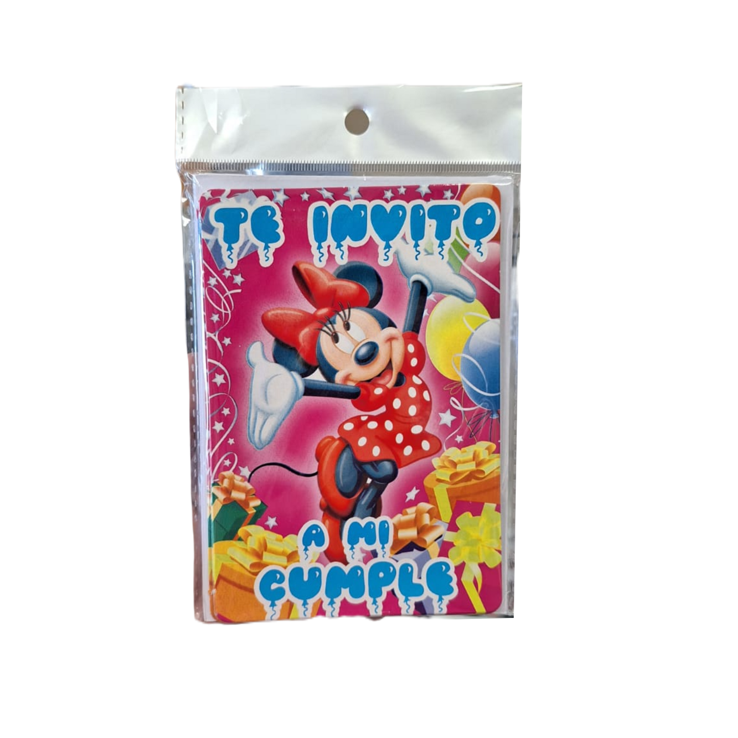 Paquete 10 Invitaciones Minnie Mouse
