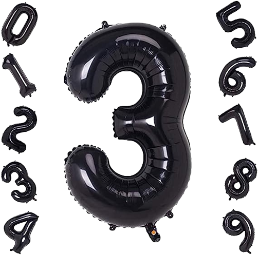 Globo Numero Negro 16"