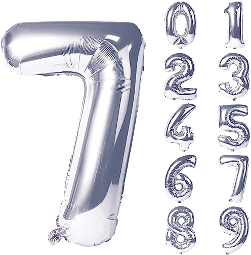 Globo Numero Plateado 16"