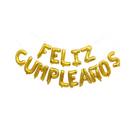 Globo FELIZ CUMPLEAÑOS Dorado
