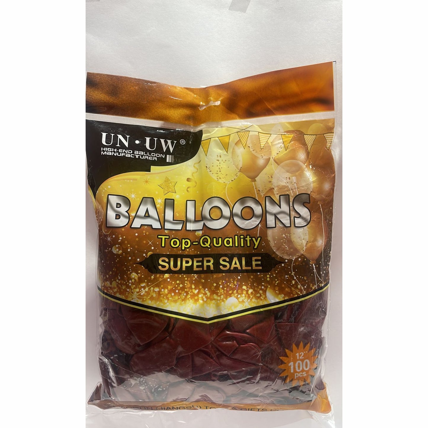 Bolsa de Globos 100pz 12" Color Vino