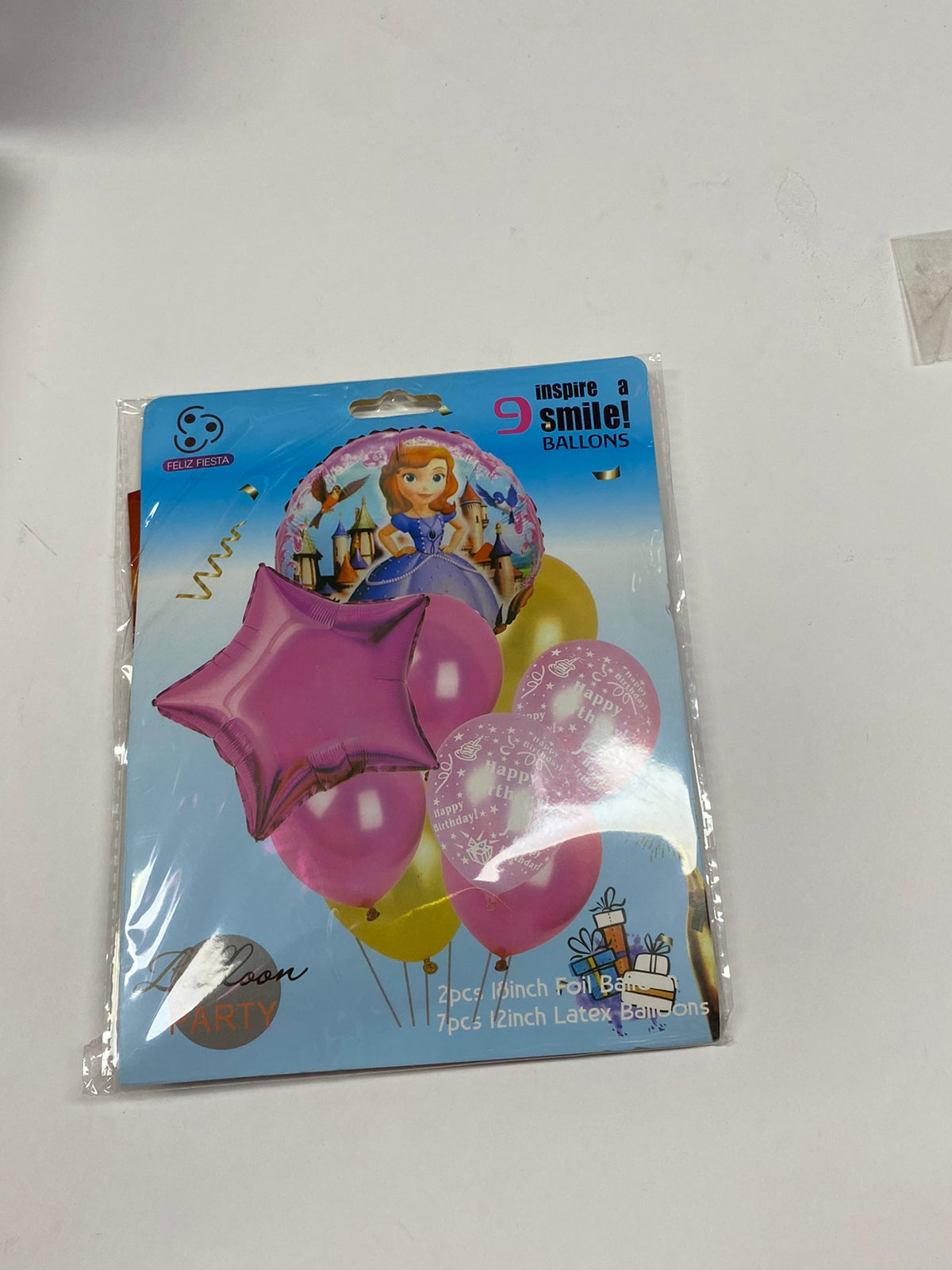 Kit 9 Globos Princesita Sofía Disney Metalizado