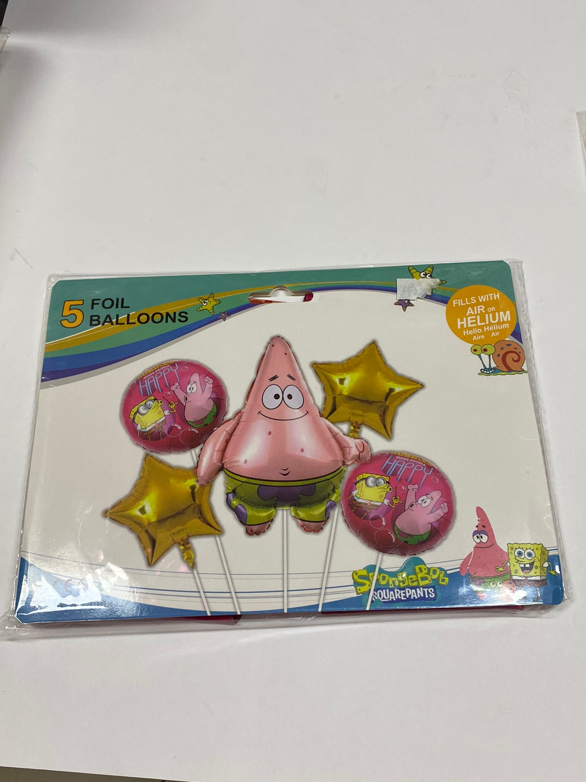 Kit 5 Globos Patricio Estrellas Metalizado