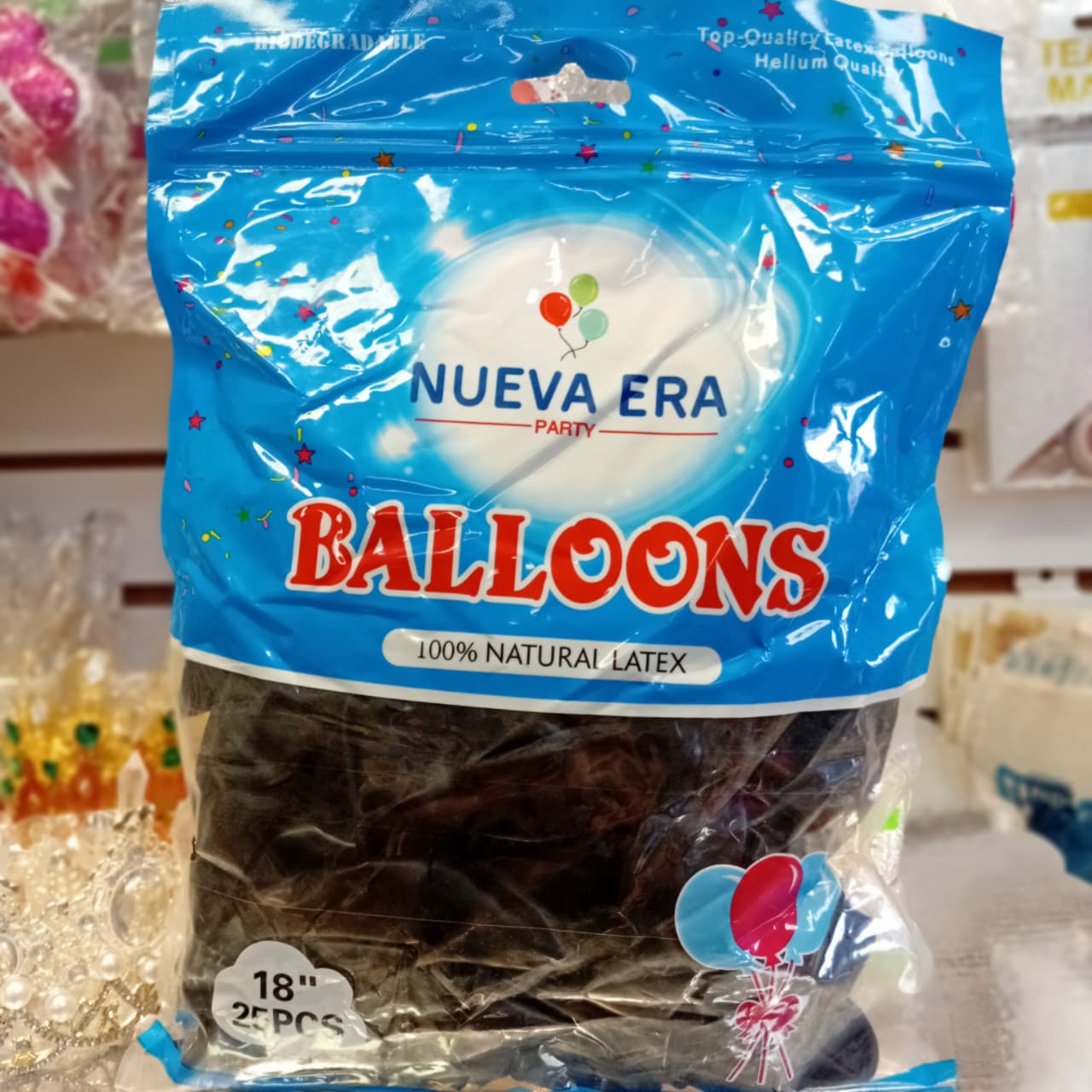 BOLSA DE GLOBOS NUEVA ERA 18" NEGRO 25 PIEZAS
