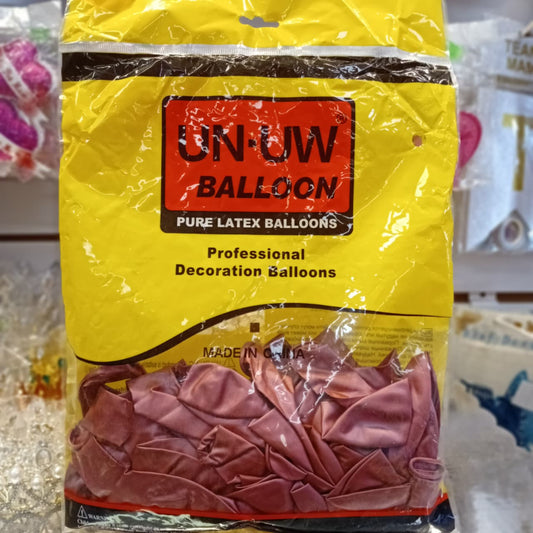 BOLSA DE GLOBOS UN UW COLOR METALICO ROJO 12" CON 50 PIEZAS