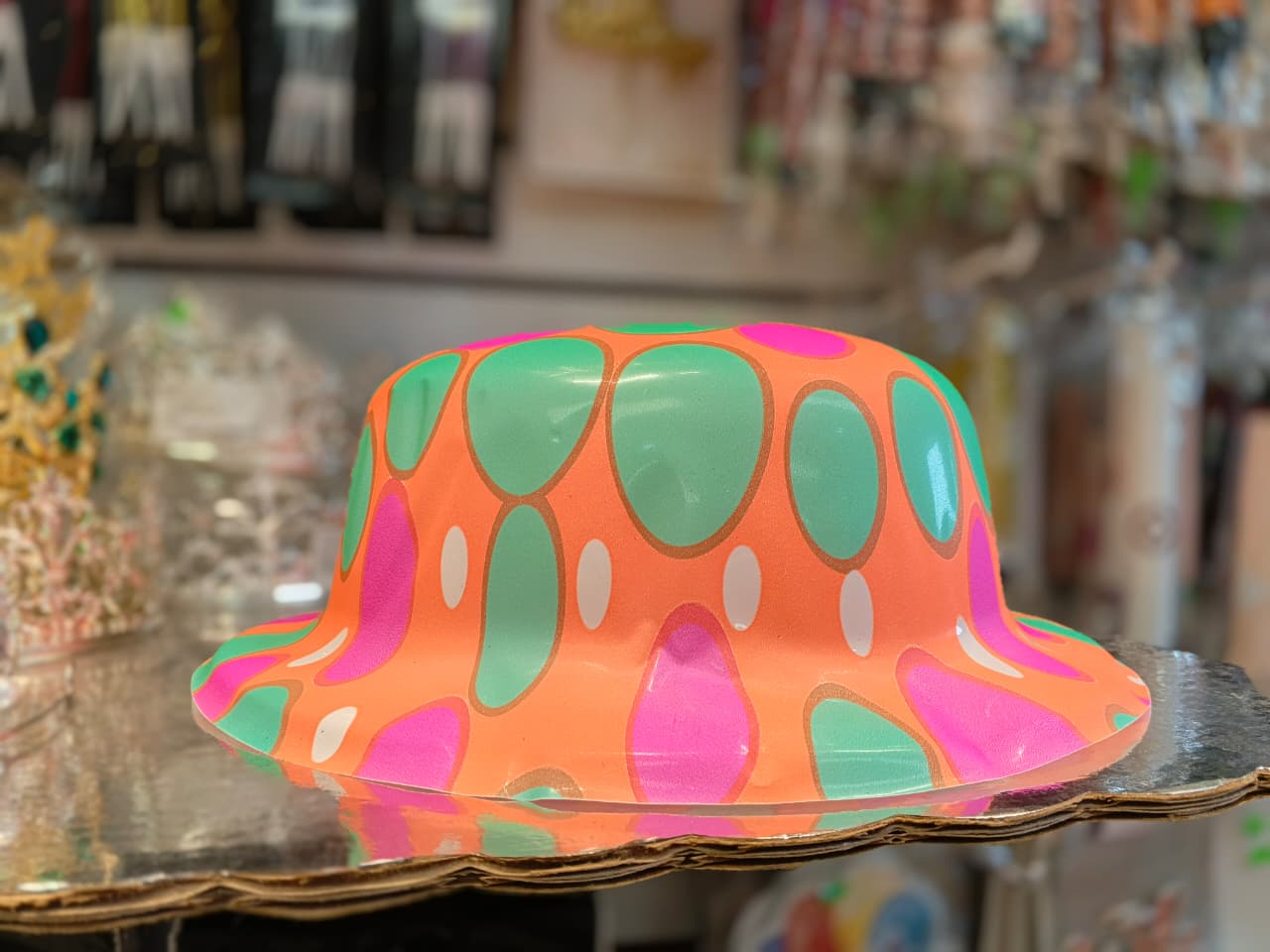 SOMBRERO LOCO NARANJA CIRCULO VERDE