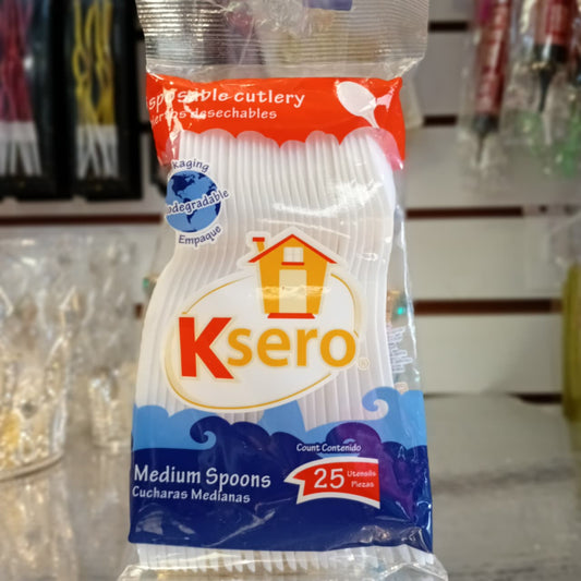 CUCHARA MEDIANA PLASTICO 25 PIEZAS