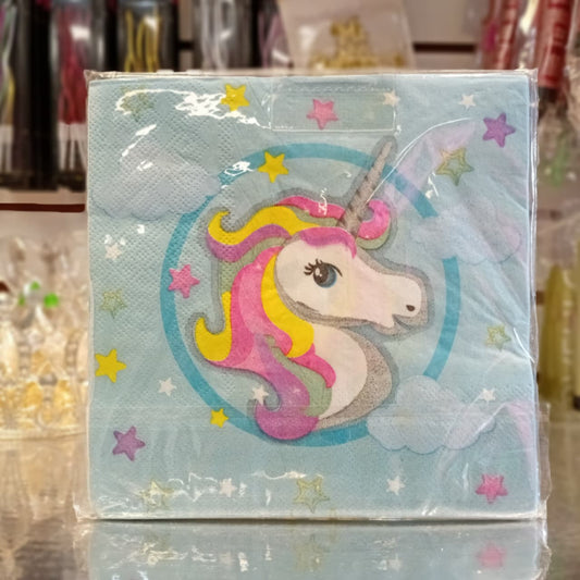SERVILLETAS 10 PIEZAS 2 PISOS AZUL UNICORNIO