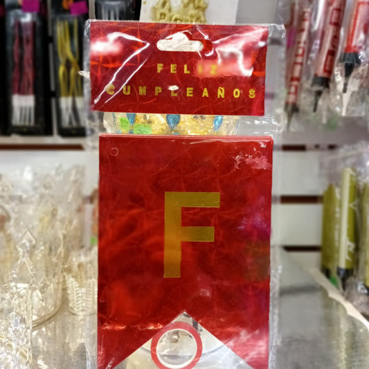 LETRERO FELIZ CUMPLEAÑOS ROJO