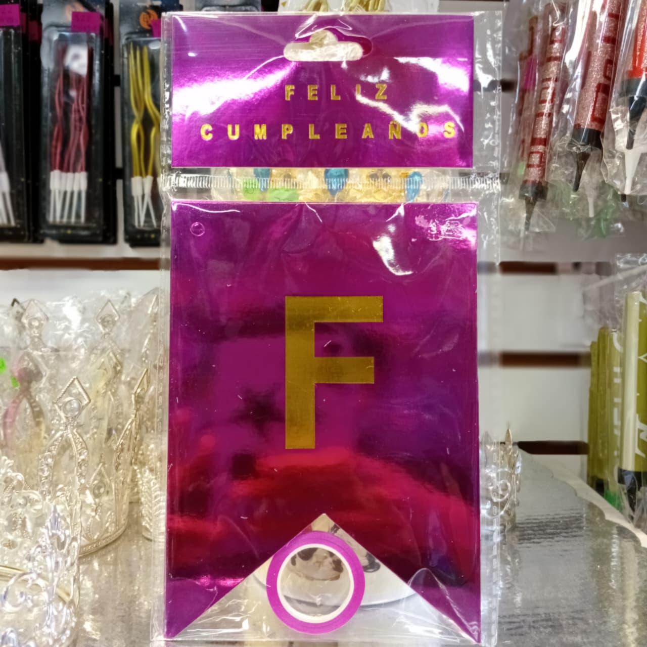 LETRERO FELIZ CUMPLEAÑOS ROSA
