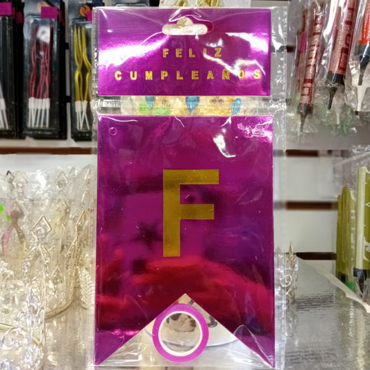LETRERO FELIZ CUMPLEAÑOS ROSA