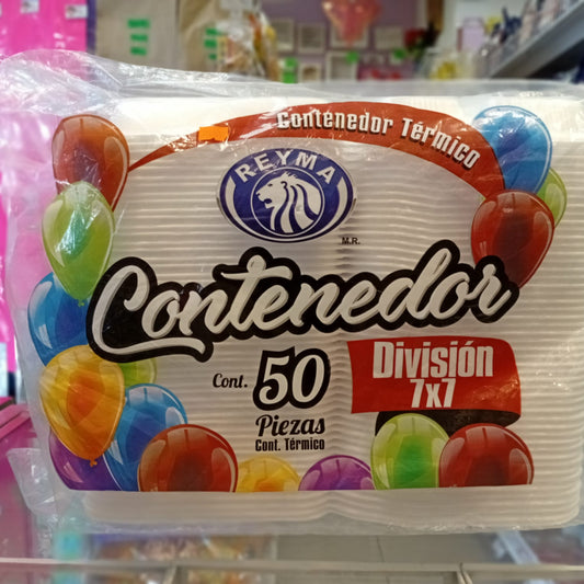 CONTENEDOR TERMICO DIVISION 7X7 50 PIEZAS