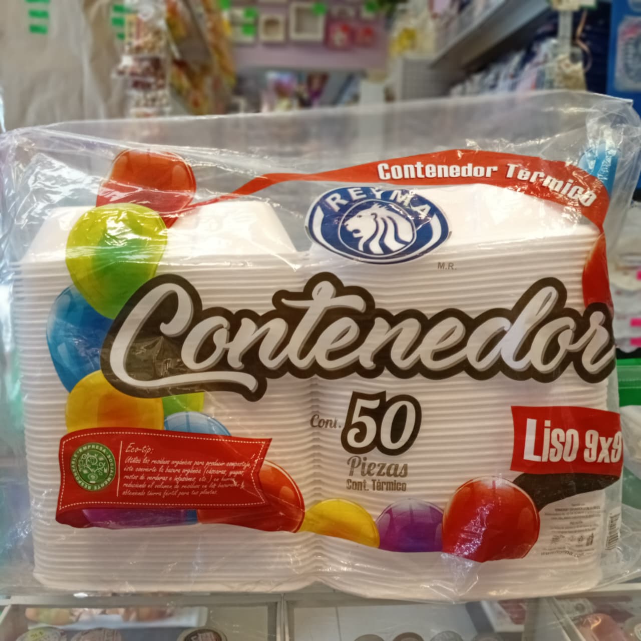 CONTENEDOR TERMICO LISO 9X9 50 PIEZAS