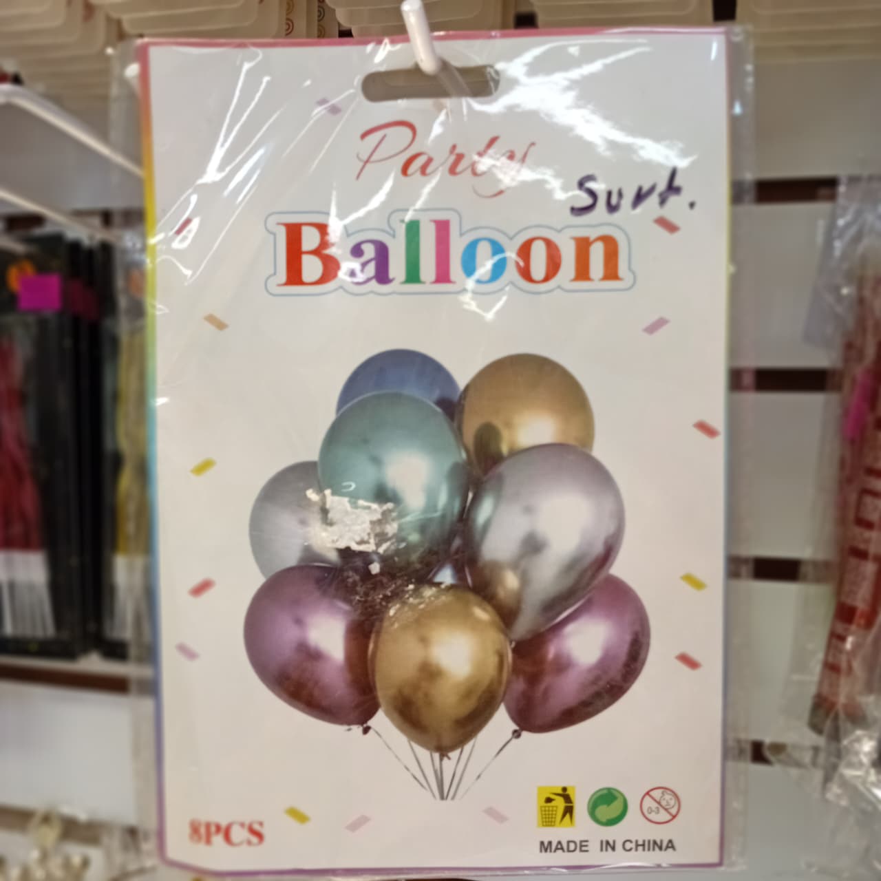 KIT 8 PIEZAS GLOBOS SURTIDO METALICO