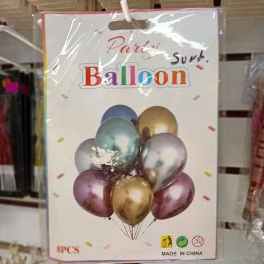 KIT 8 PIEZAS GLOBOS SURTIDO METALICO