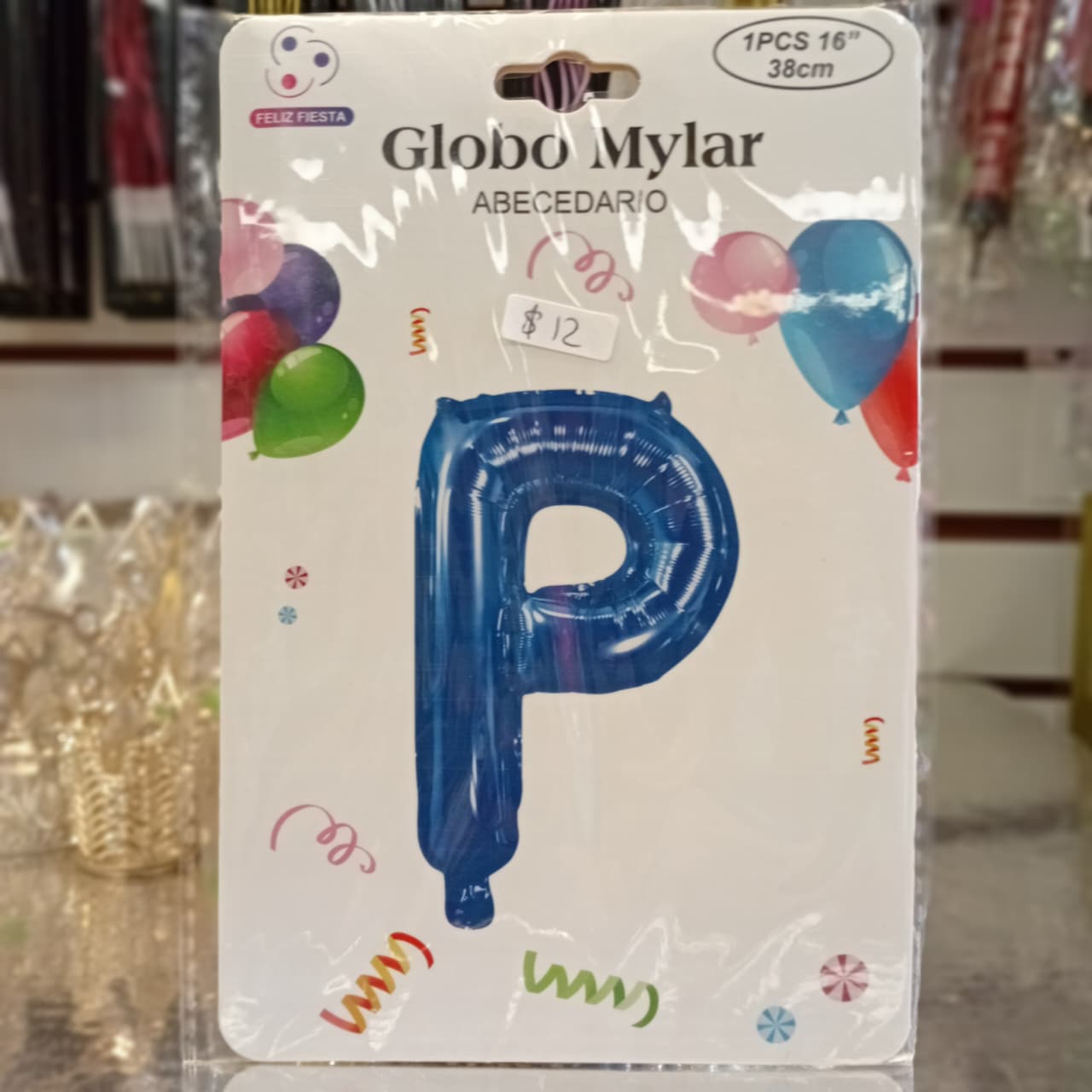 GLOBO FOILD AZUL MARINO 16" LETRA P