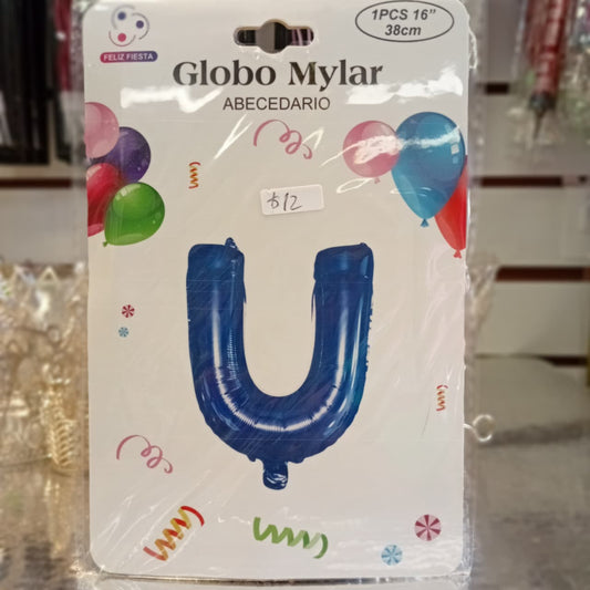 GLOBO FOILD AZUL MARINO 16" LETRA U